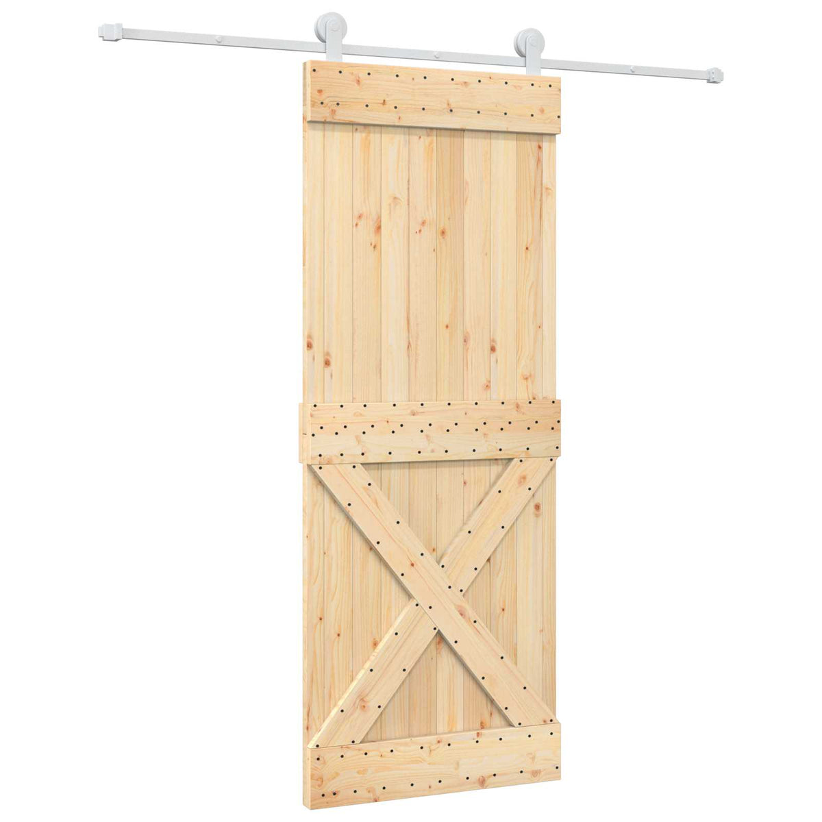 Skydedør 80 x 210 cm Massivt Fyrretræ (Ubehandlet)