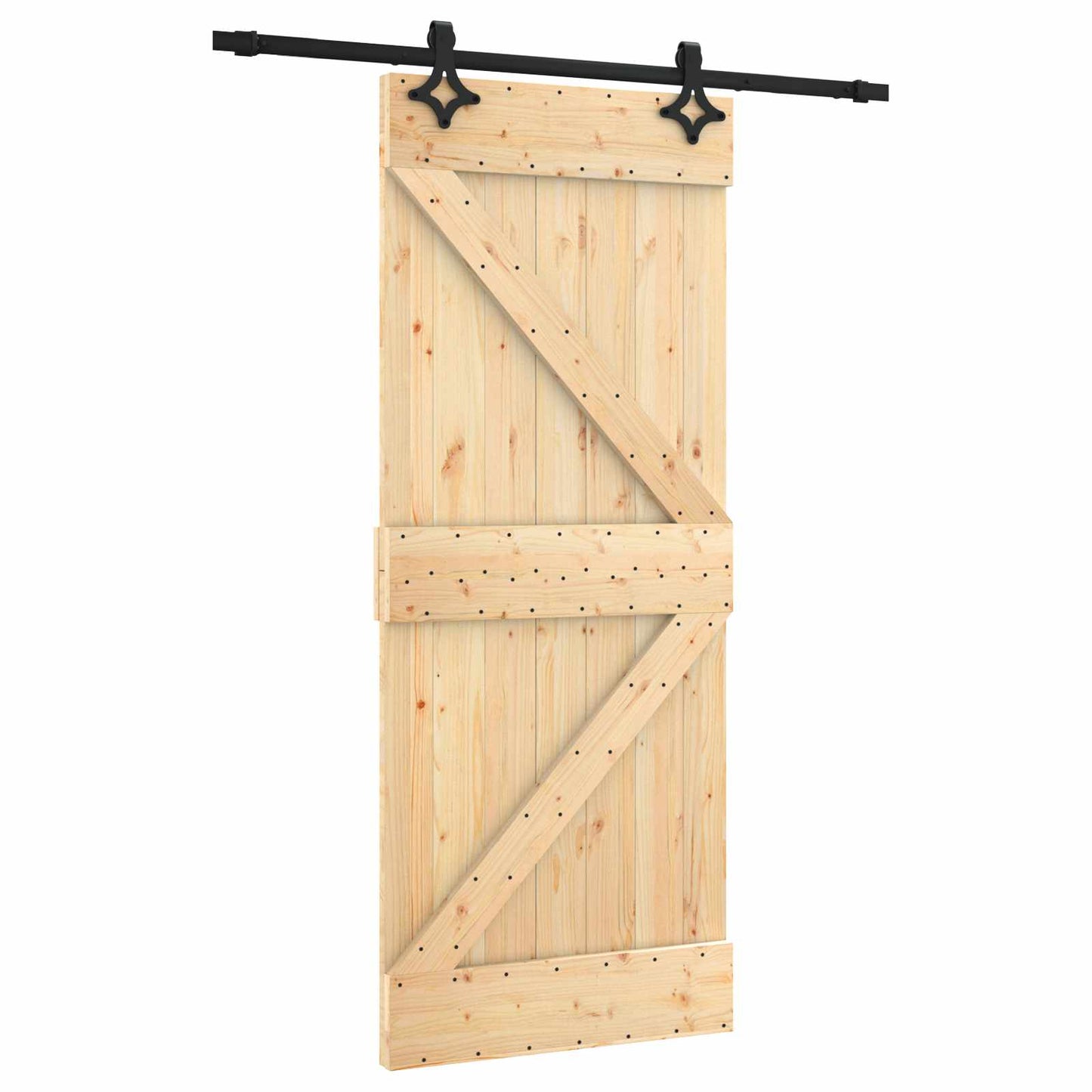 Skydedør 85 x 210 cm Massivt Fyrretræ (Ubehandlet)
