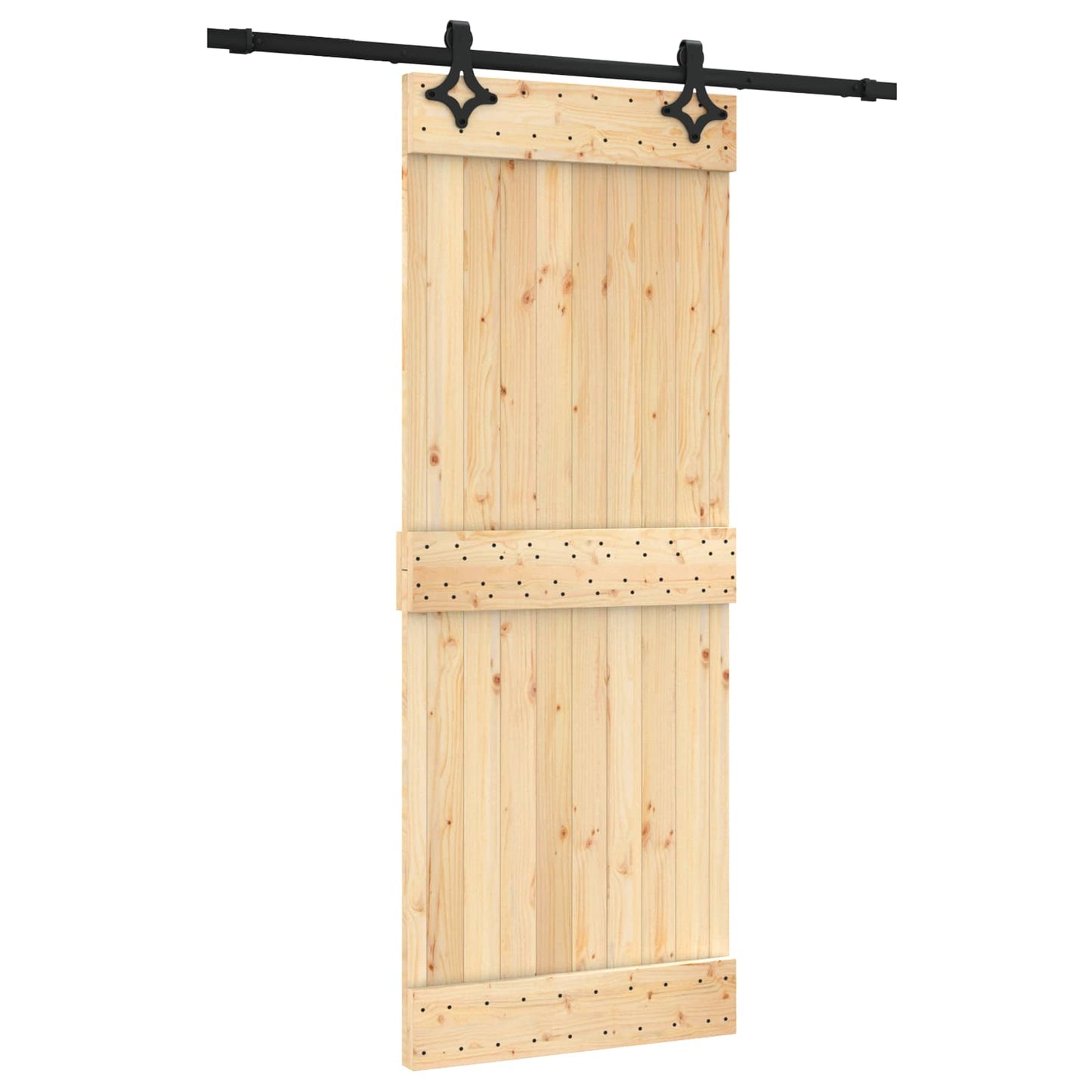 Skydedør 80 x 210 cm Massivt Fyrretræ (Ubehandlet)