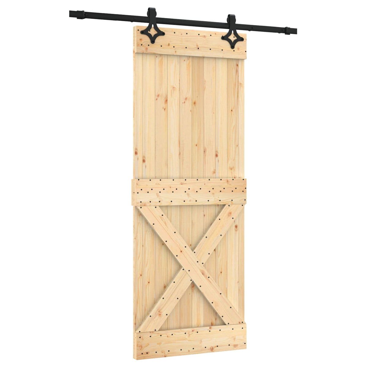 Skydedør 80 x 210 cm Massivt Fyrretræ (Ubehandlet)
