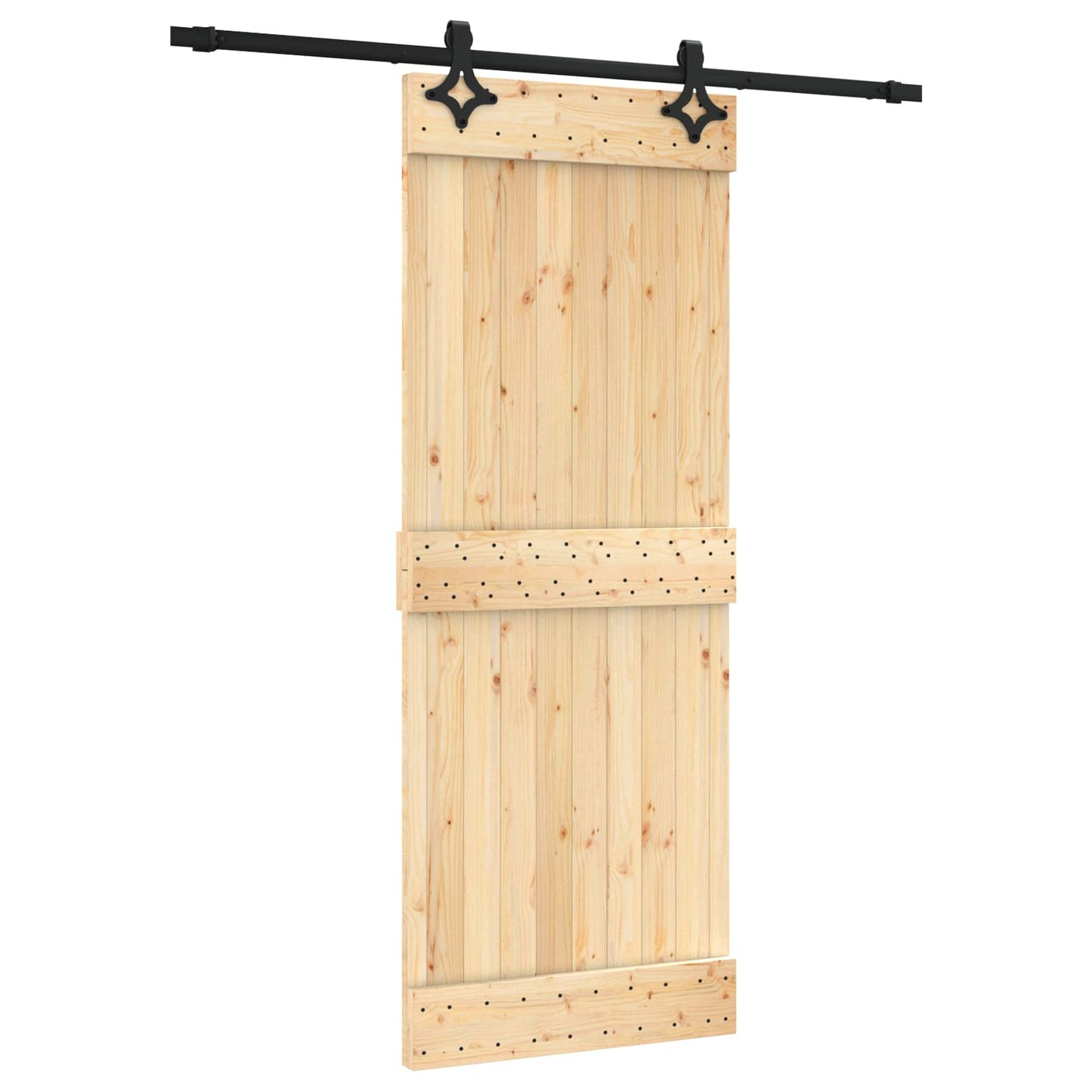 Skydedør 80 x 210 cm Massivt Fyrretræ (Ubehandlet)