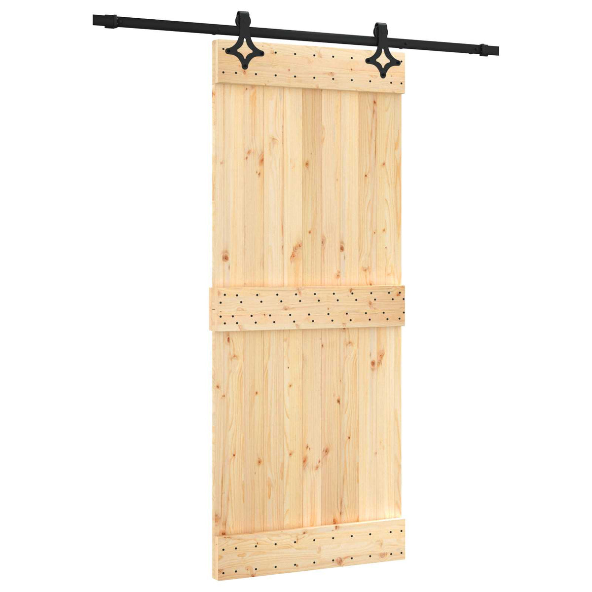 Skydedør 85 x 210 cm Massivt Fyrretræ (Ubehandlet)