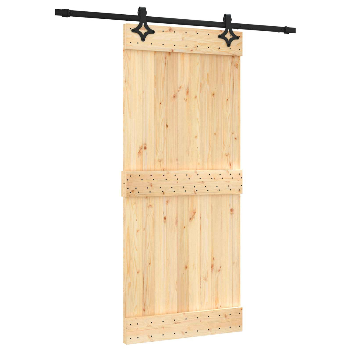 Skydedør 90 x 210 cm Massivt Fyrretræ (Ubehandlet)
