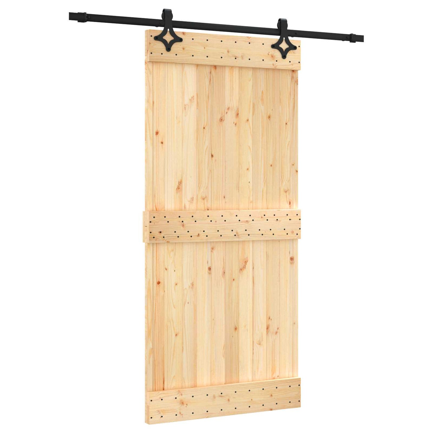 Skydedør 95 x 210 cm Massivt Fyrretræ (Ubehandlet)