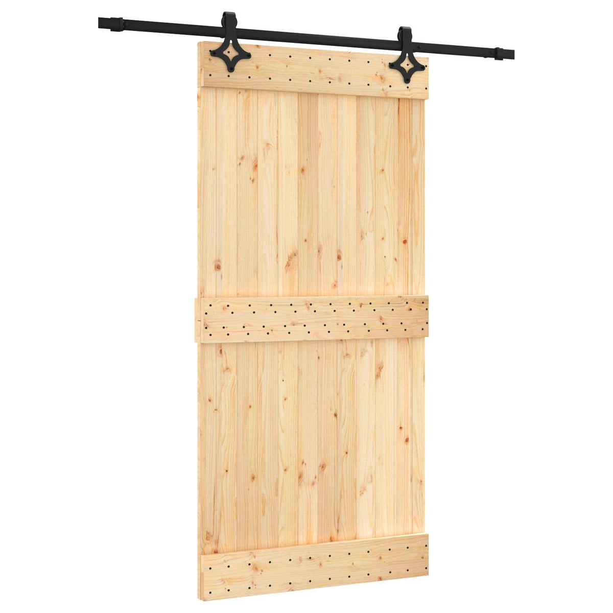 Skydedør 100 x 210 cm Massivt Fyrretræ (Ubehandlet)
