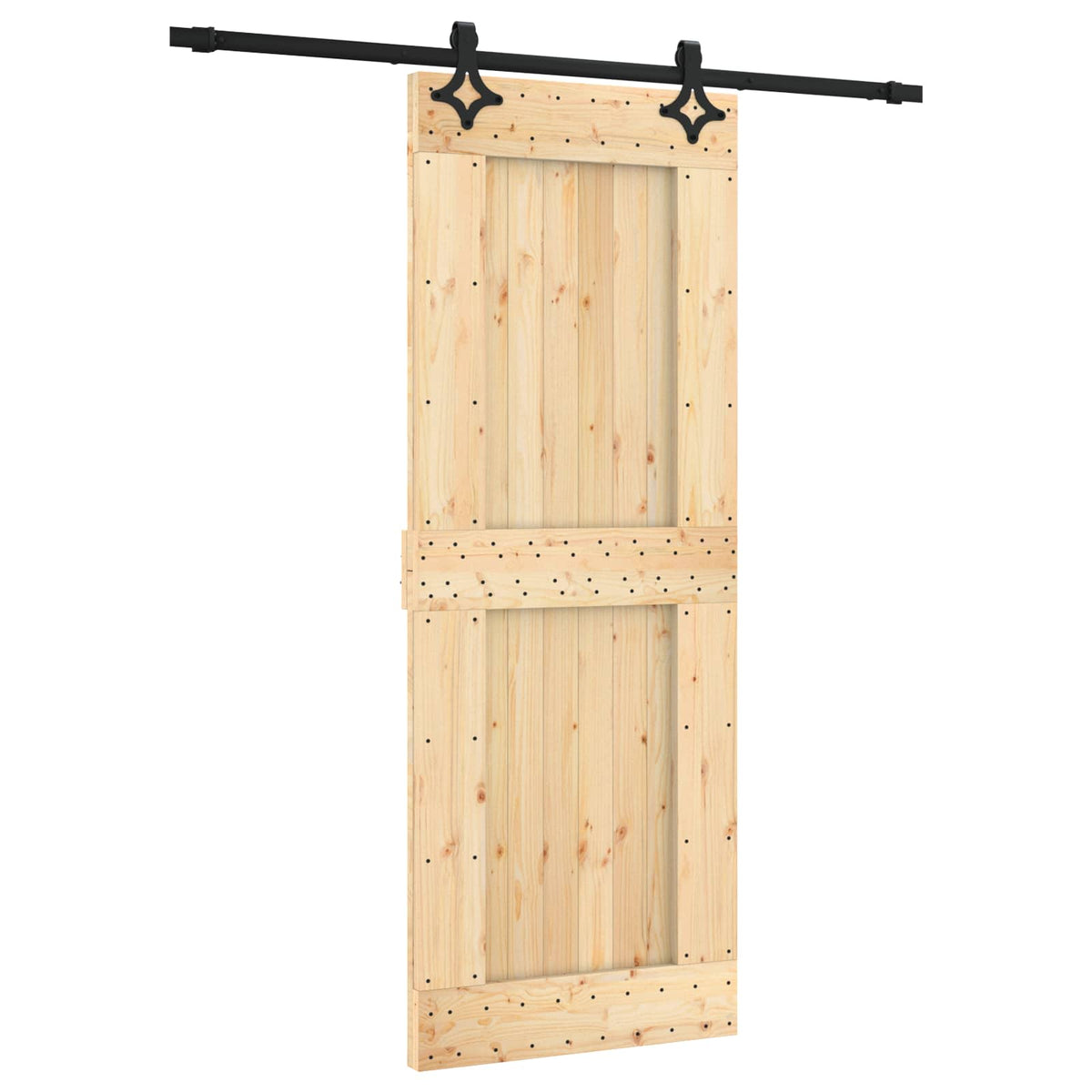 Skydedør 80 x 210 cm Massivt Fyrretræ (Ubehandlet)