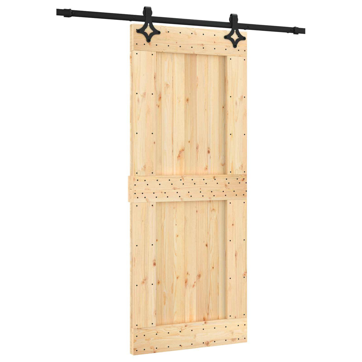 Skydedør 85 x 210 cm Massivt Fyrretræ (Ubehandlet)