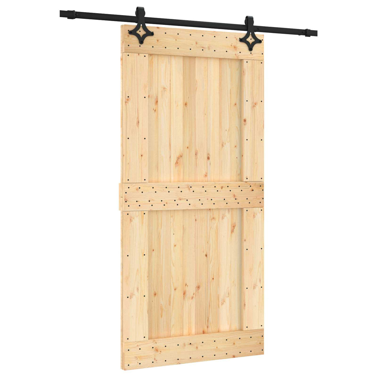 Skydedør 100 x 210 cm Massivt Fyrretræ (Ubehandlet)