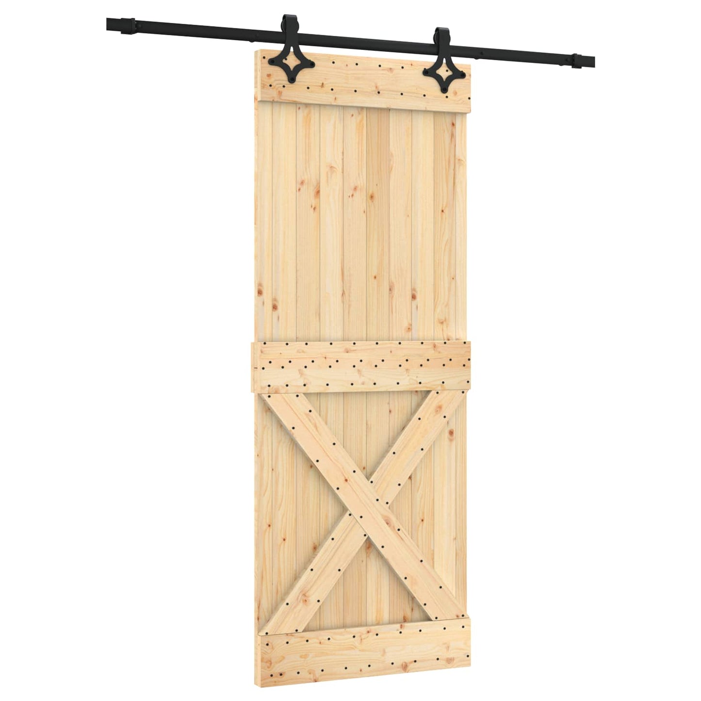 Skydedør 80 x 210 cm Massivt Fyrretræ (Ubehandlet)