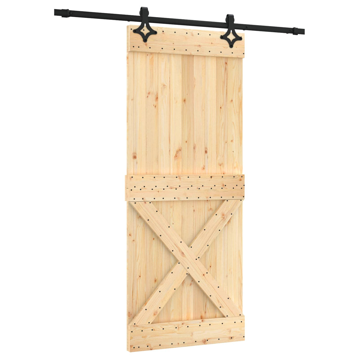 Skydedør 85 x 210 cm Massivt Fyrretræ (Ubehandlet)