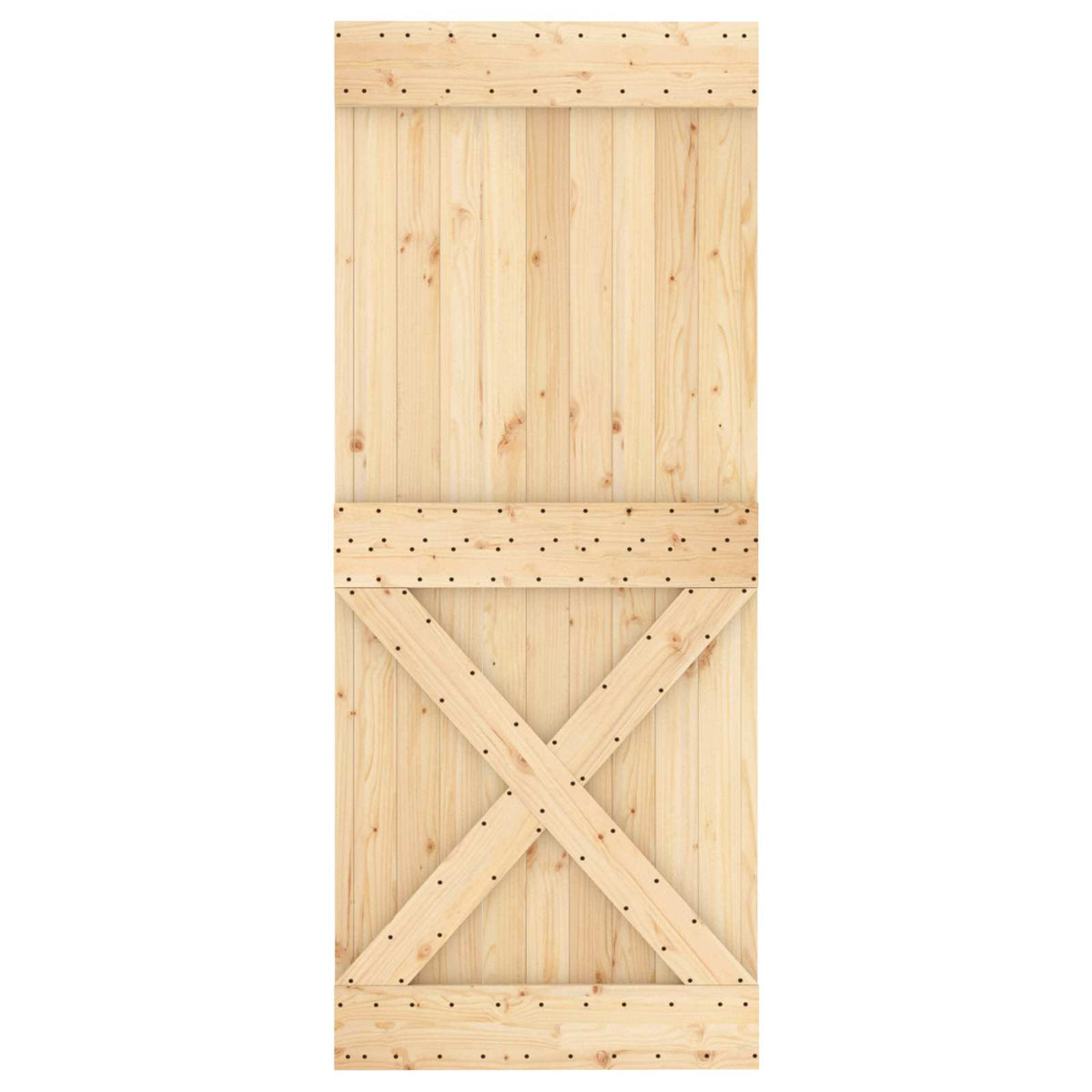 Skydedør 85 x 210 cm Massivt Fyrretræ (Ubehandlet)