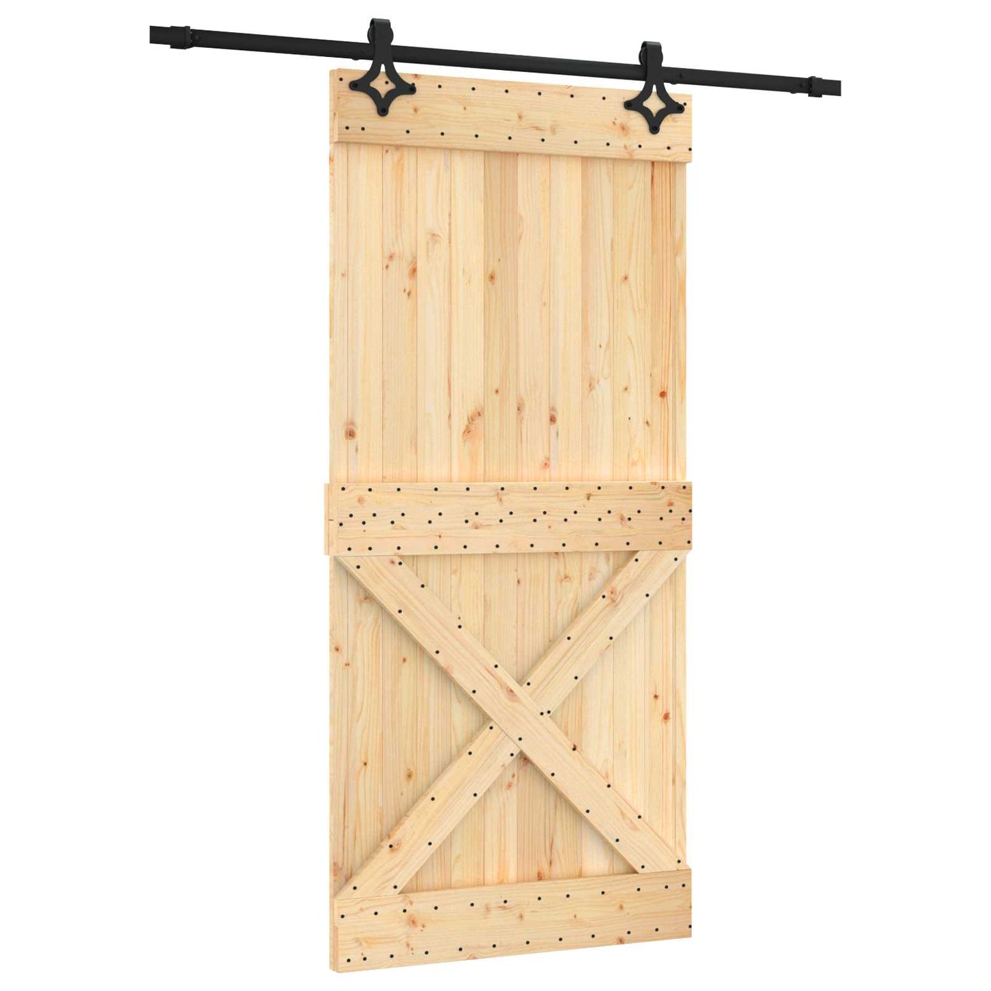 Skydedør 95 x 210 cm Massivt Fyrretræ (Ubehandlet)