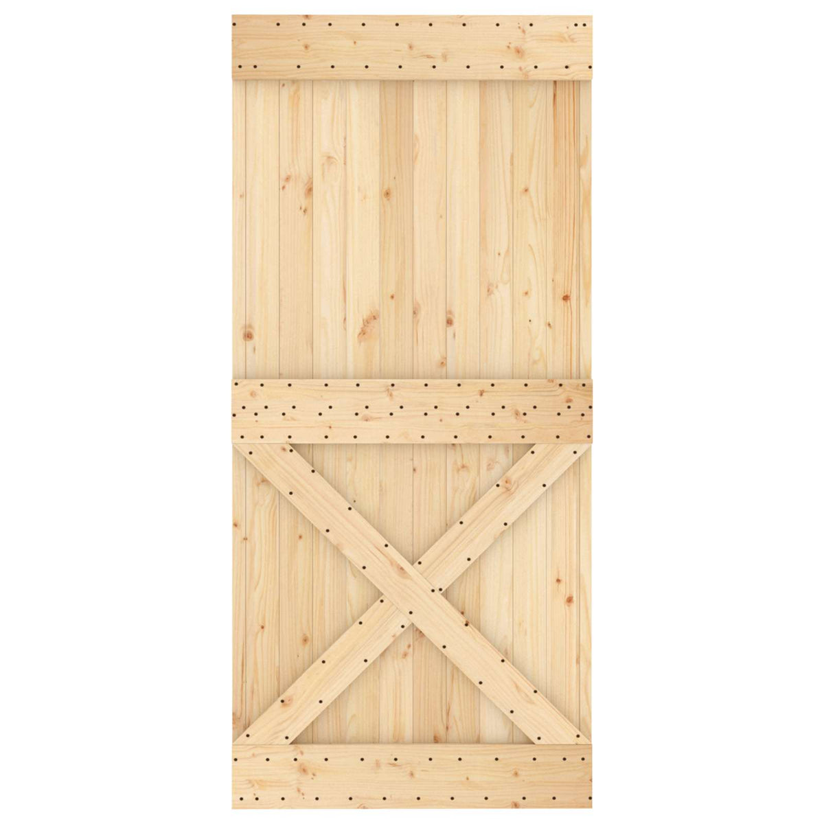 Skydedør 95 x 210 cm Massivt Fyrretræ (Ubehandlet)
