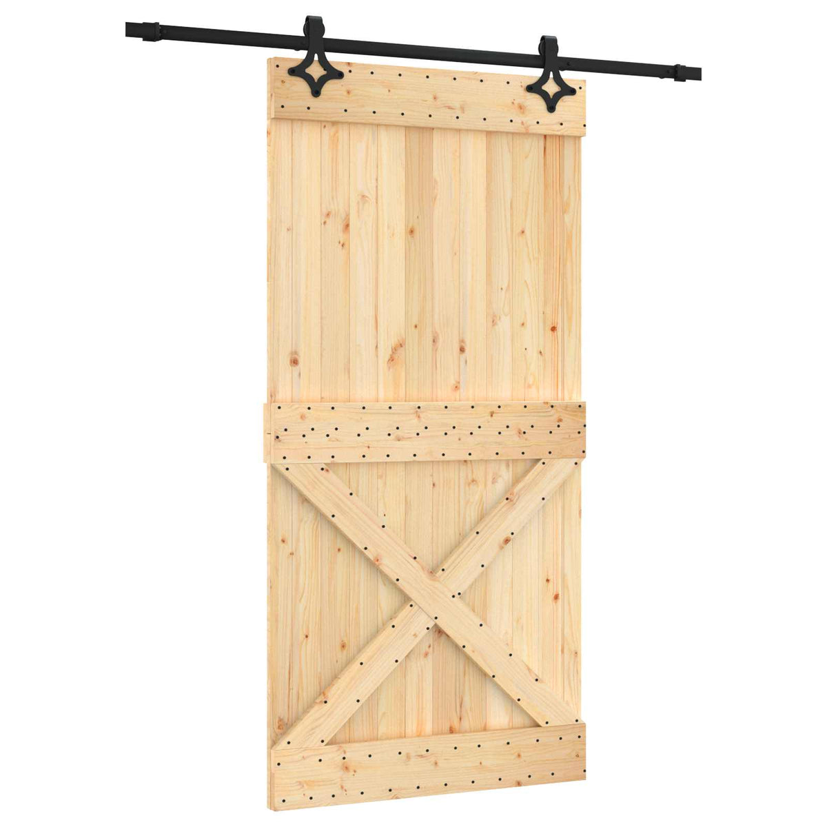 Skydedør 100 x 210 cm Massivt Fyrretræ (Ubehandlet)