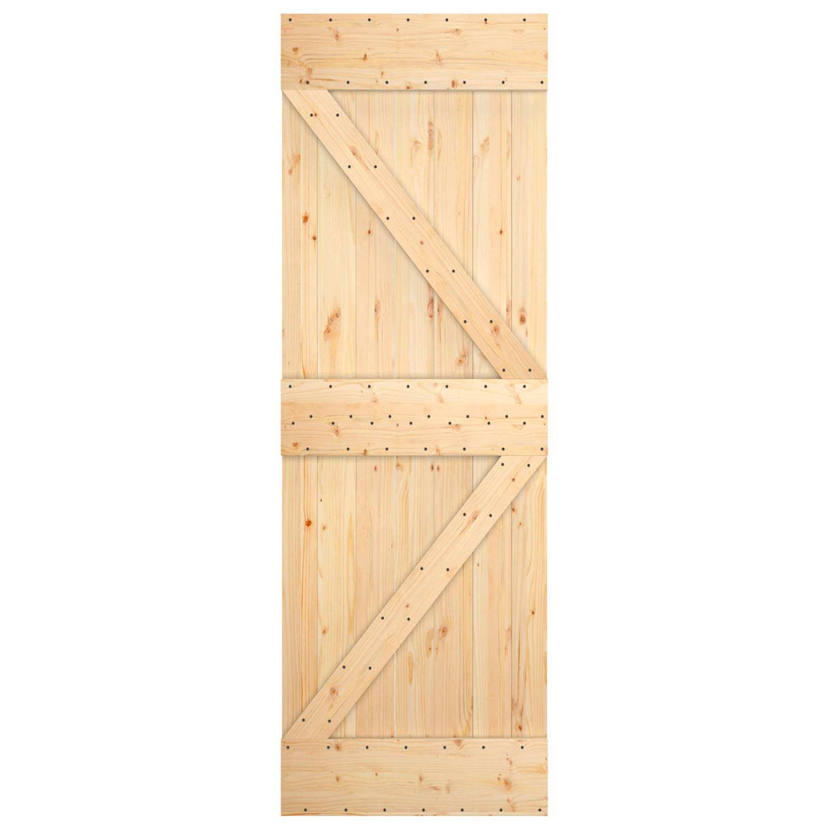 Skydedør 70 x 210 cm Massivt Fyrretræ (Ubehandlet)