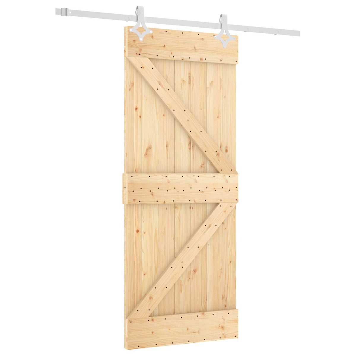Skydedør 85 x 210 cm Massivt Fyrretræ (Ubehandlet)