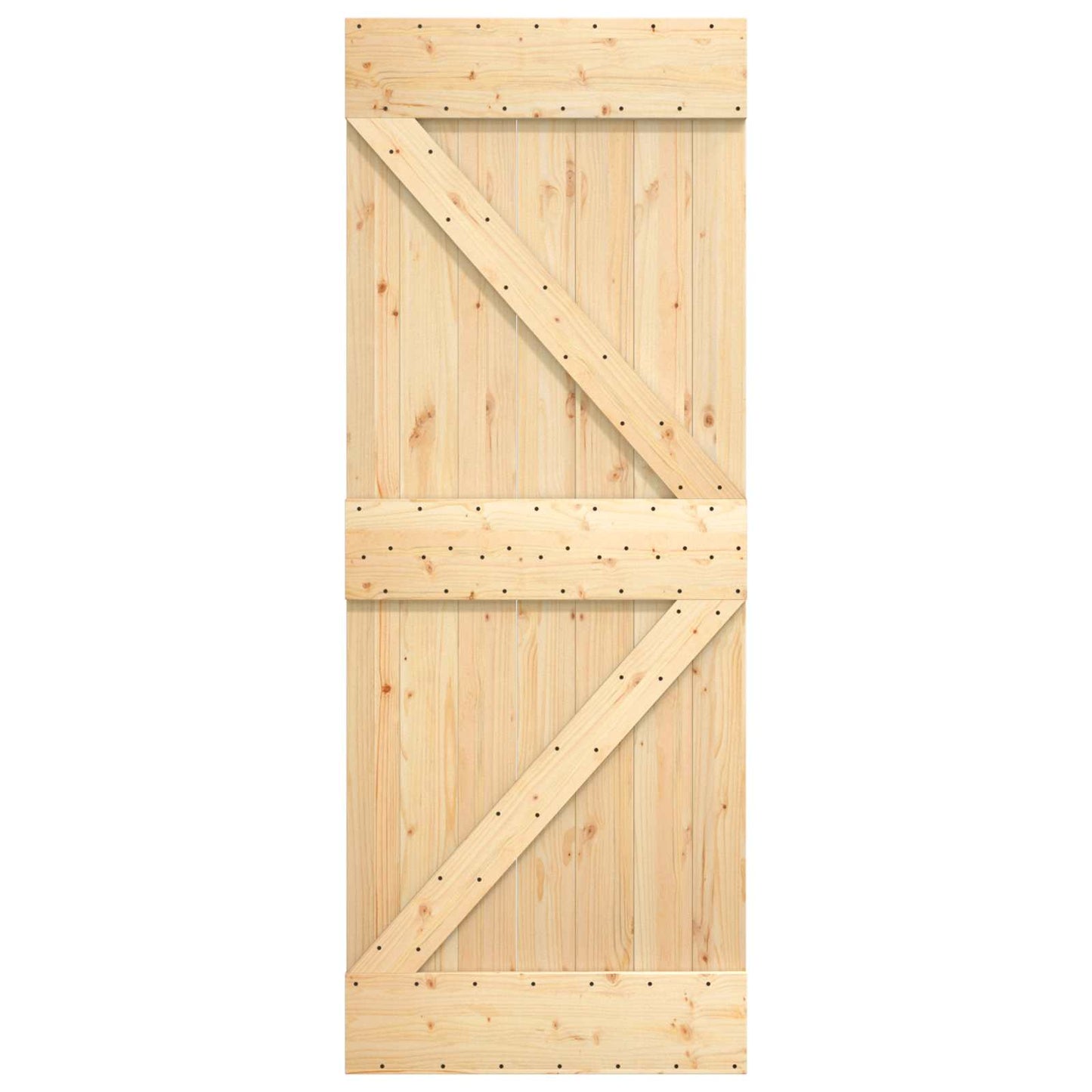 Skydedør 85 x 210 cm Massivt Fyrretræ (Ubehandlet)