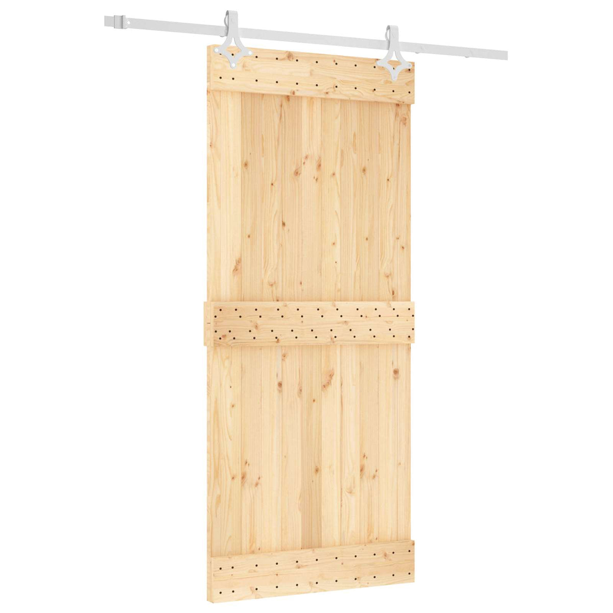 Skydedør 90 x 210 cm Massivt Fyrretræ (Ubehandlet)
