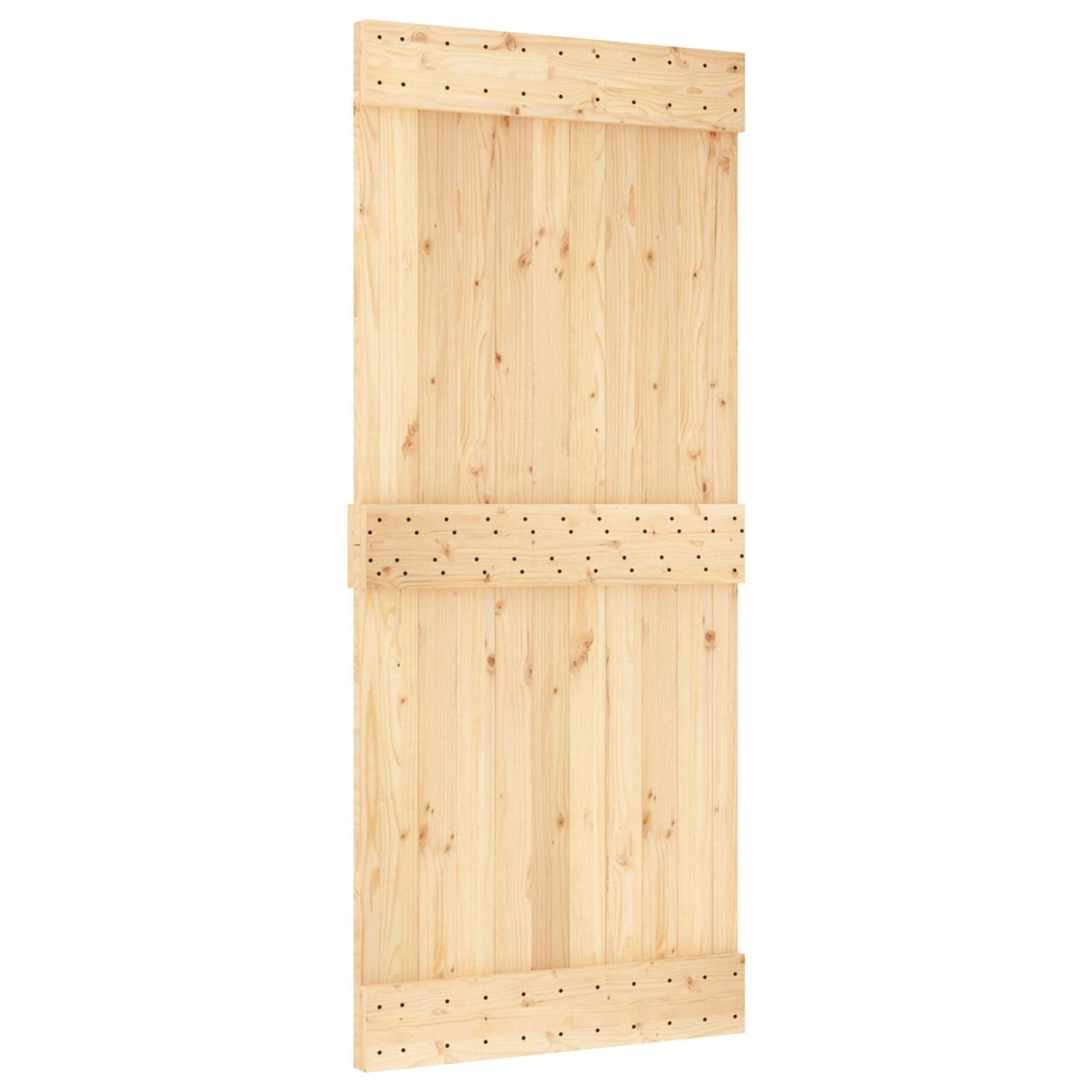 Skydedør 90 x 210 cm Massivt Fyrretræ (Ubehandlet)