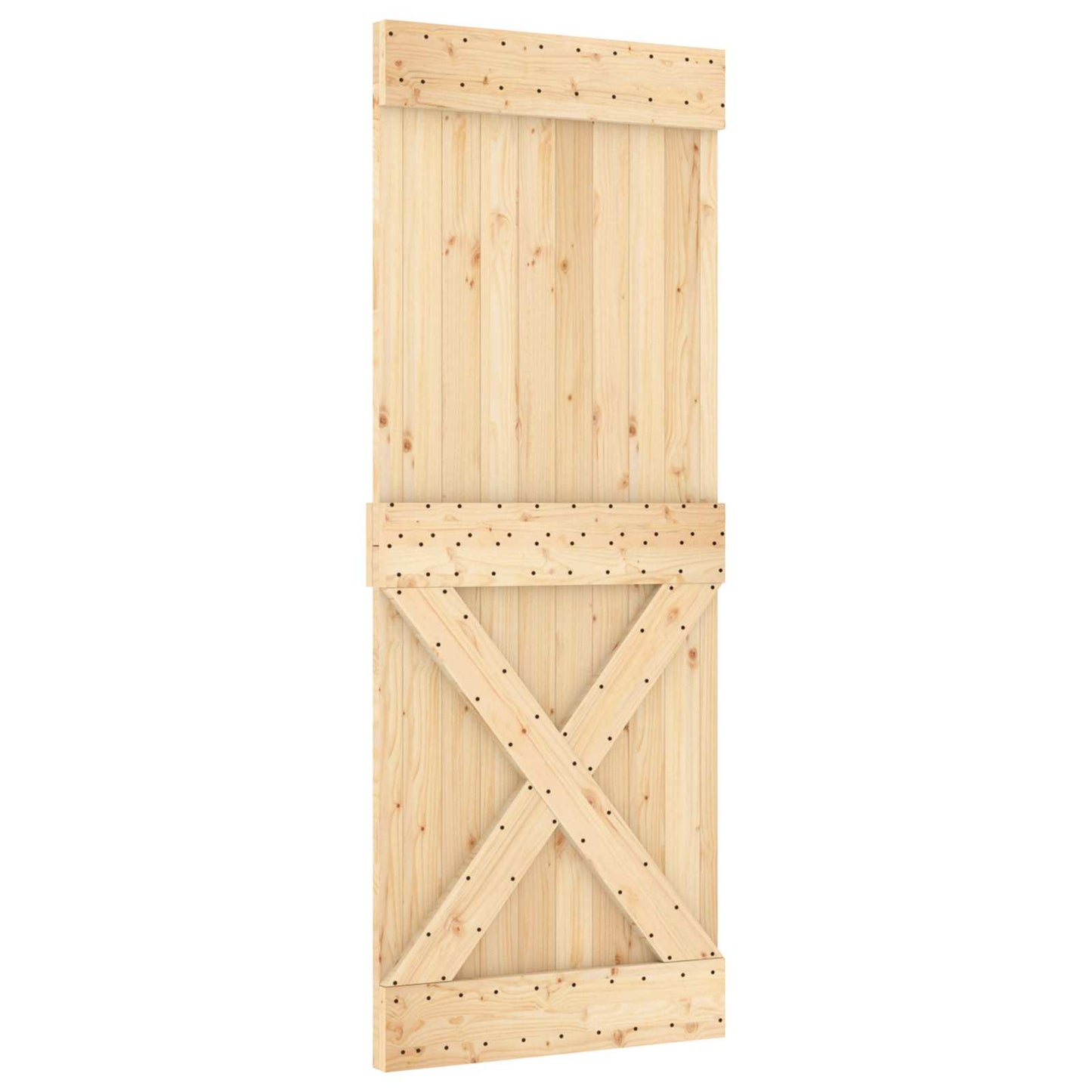 Skydedør 80 x 210 cm Massivt Fyrretræ (Ubehandlet)