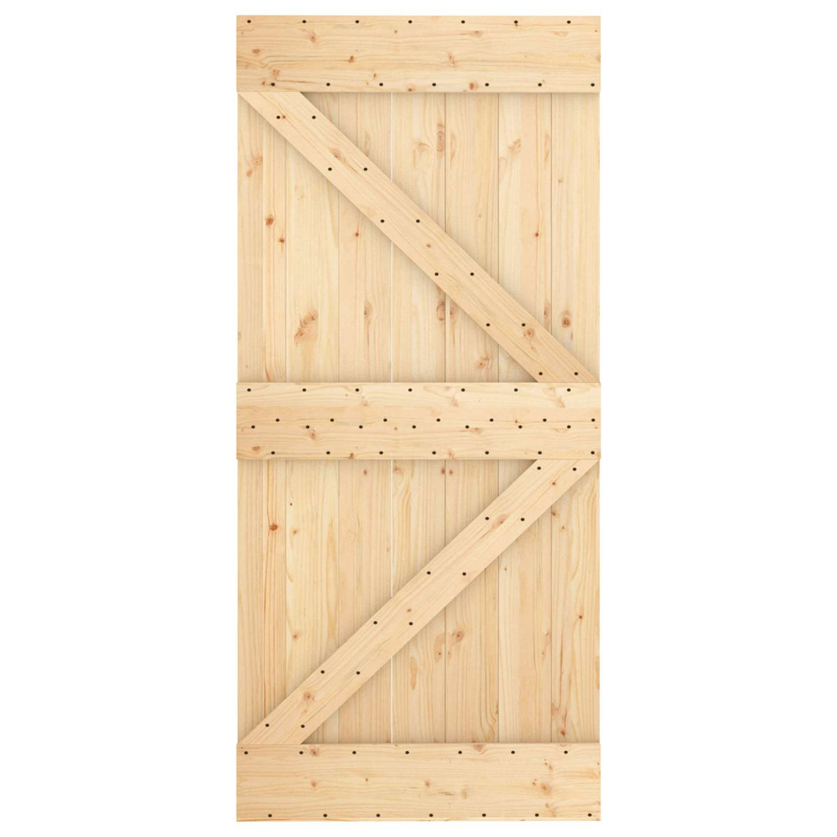 Skydedør 95 x 210 cm Massivt Fyrretræ (Ubehandlet)