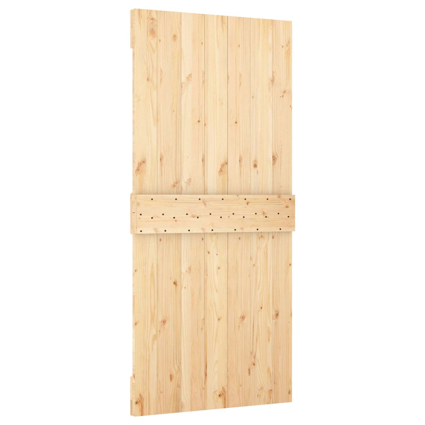 Skydedør Natur og hvid 90 x 210 cm Massivt fyrretræ