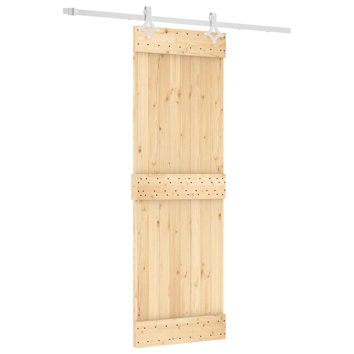 Skydedør Natur og hvid 70 x 210 cm Massivt Fyrretræ