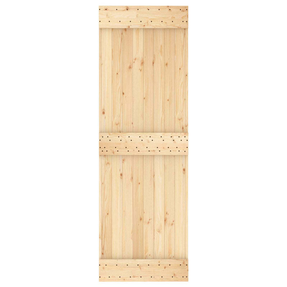 Skydedør Natur og hvid 70 x 210 cm Massivt Fyrretræ