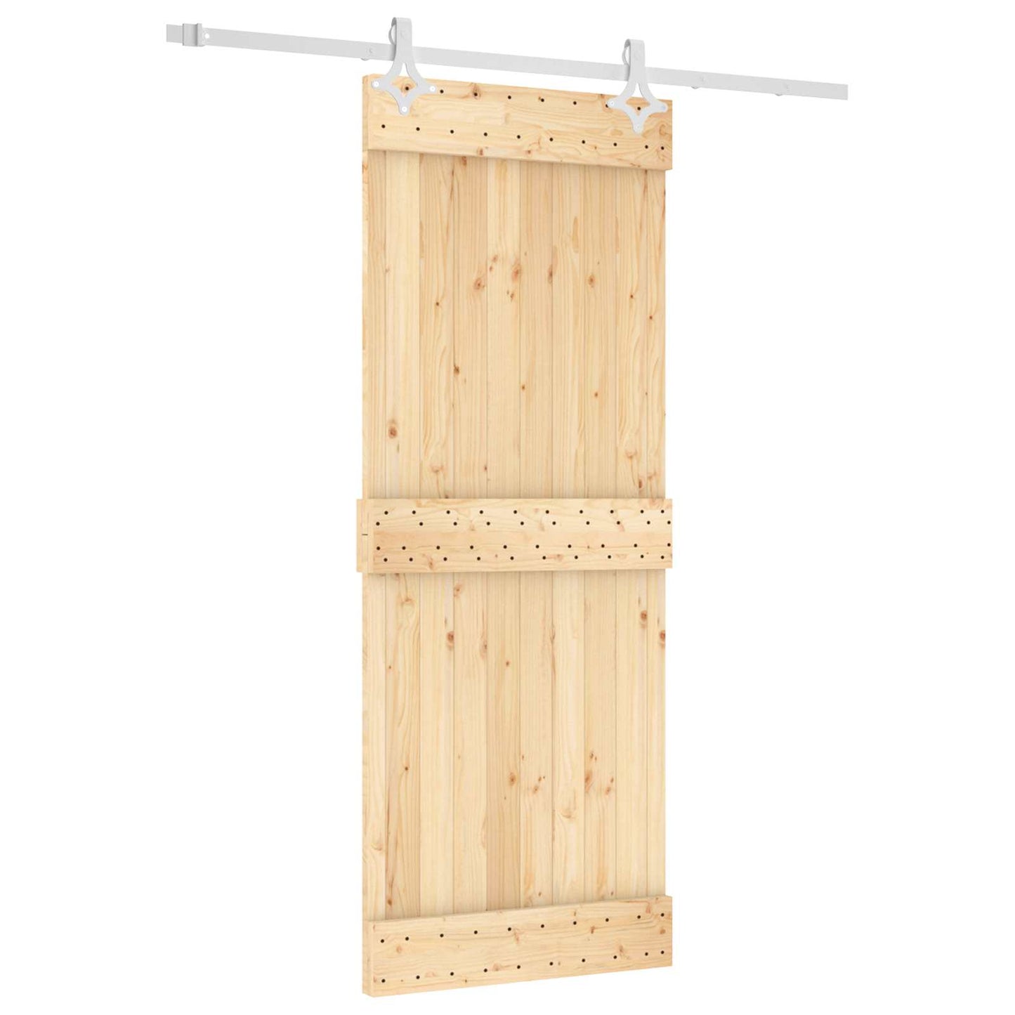 Skydedør 80 x 210 cm Massivt Fyrretræ (Ubehandlet)