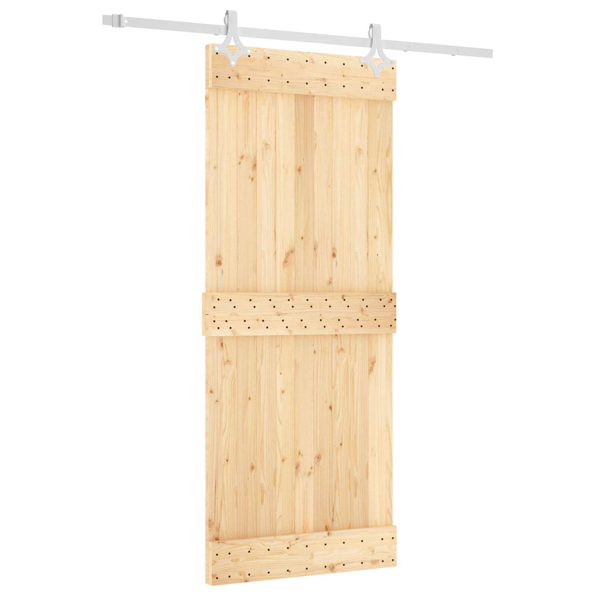 Skydedør 85 x 210 cm Massivt Fyrretræ (Ubehandlet)