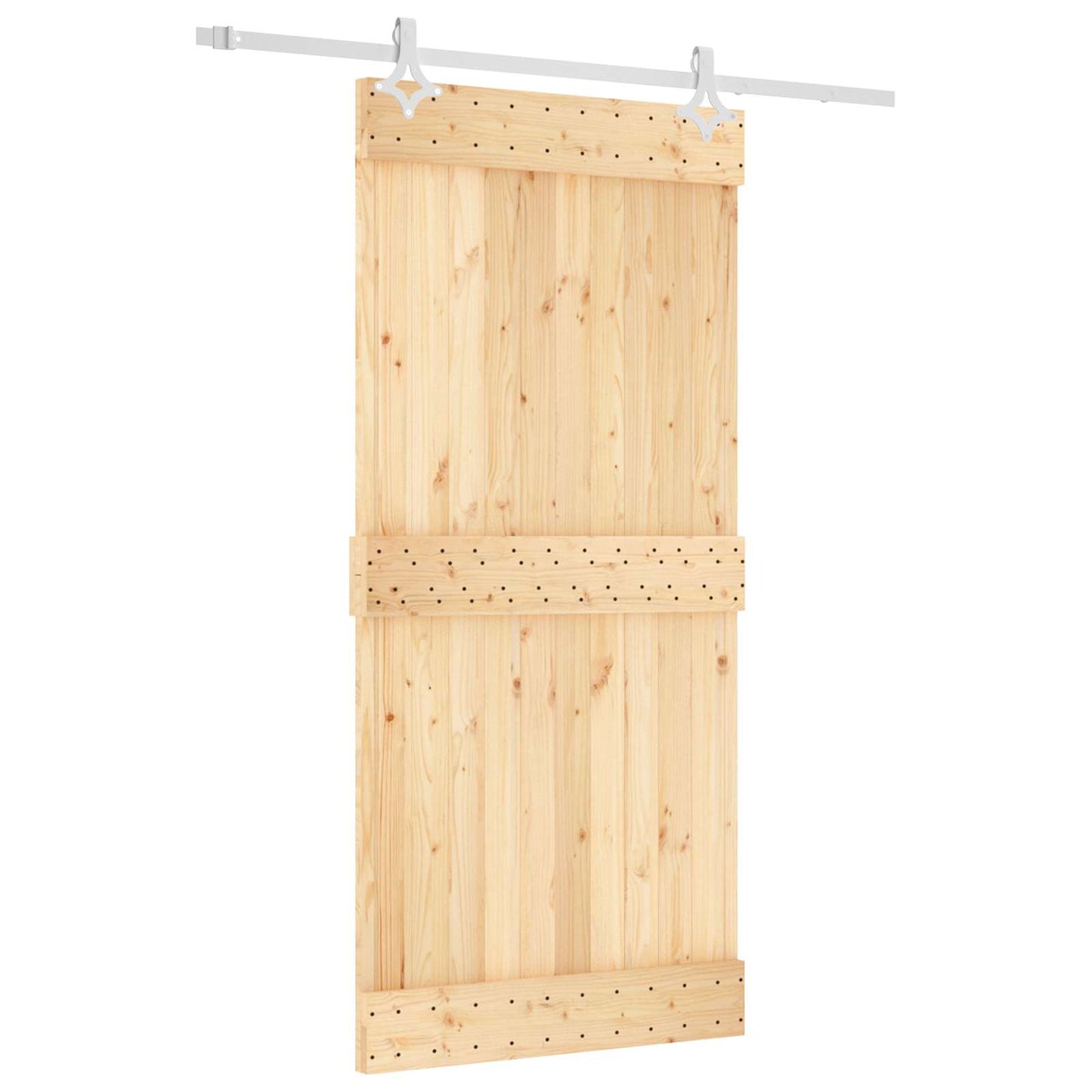 Skydedør 95 x 210 cm Massivt Fyrretræ (Ubehandlet)