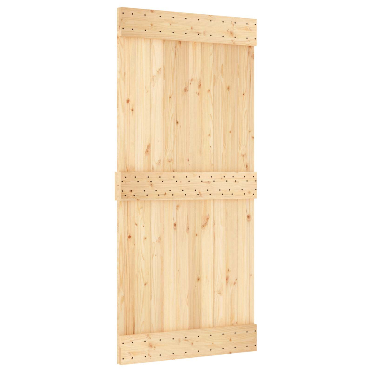Skydedør 95 x 210 cm Massivt Fyrretræ (Ubehandlet)
