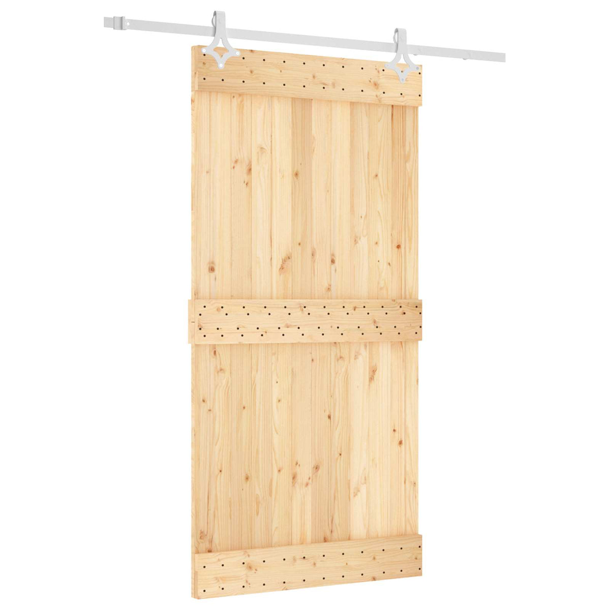 Skydedør 100 x 210 cm Massivt Fyrretræ (Ubehandlet)