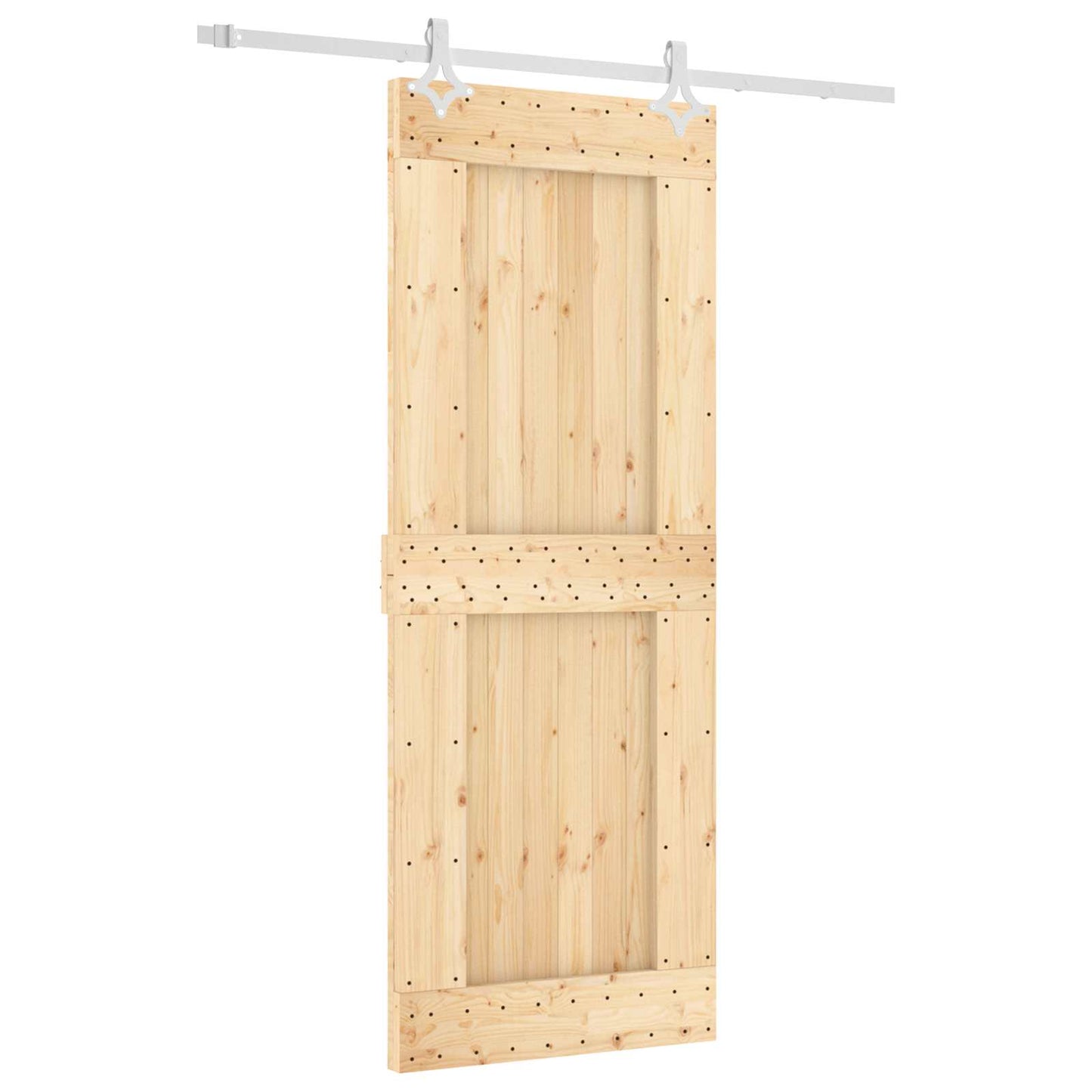 Skydedør 80 x 210 cm Massivt Fyrretræ (Ubehandlet)