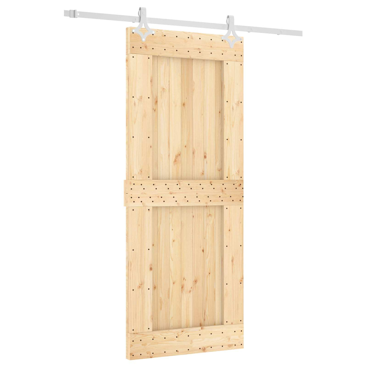 Skydedør 85 x 210 cm Massivt Fyrretræ (Ubehandlet)
