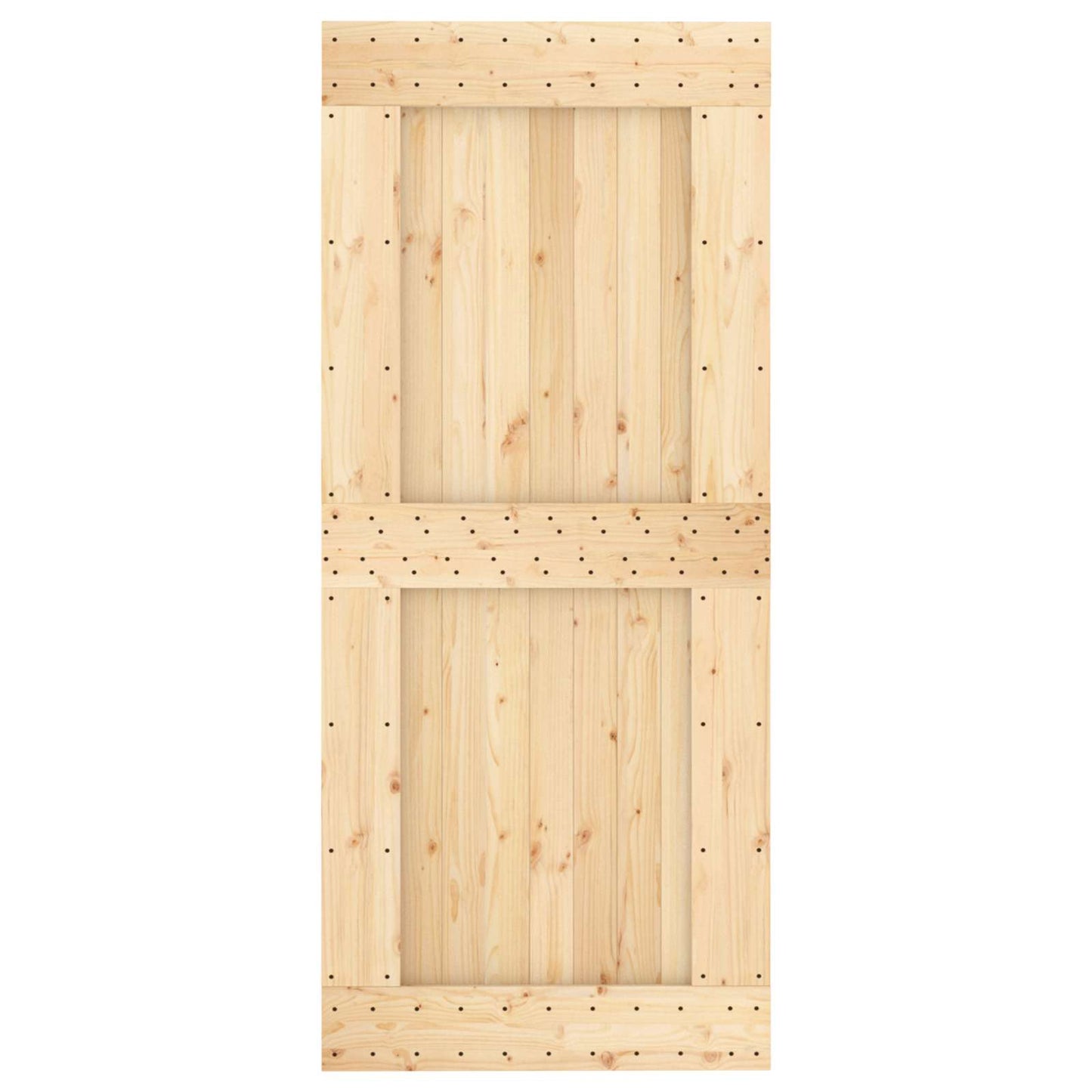Skydedør 90 x 210 cm Massivt Fyrretræ (Ubehandlet)