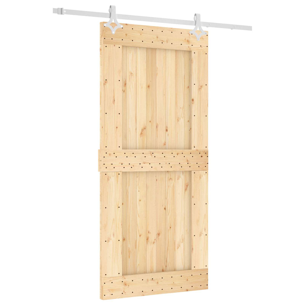 Skydedør 95 x 210 cm Massivt Fyrretræ (Ubehandlet)