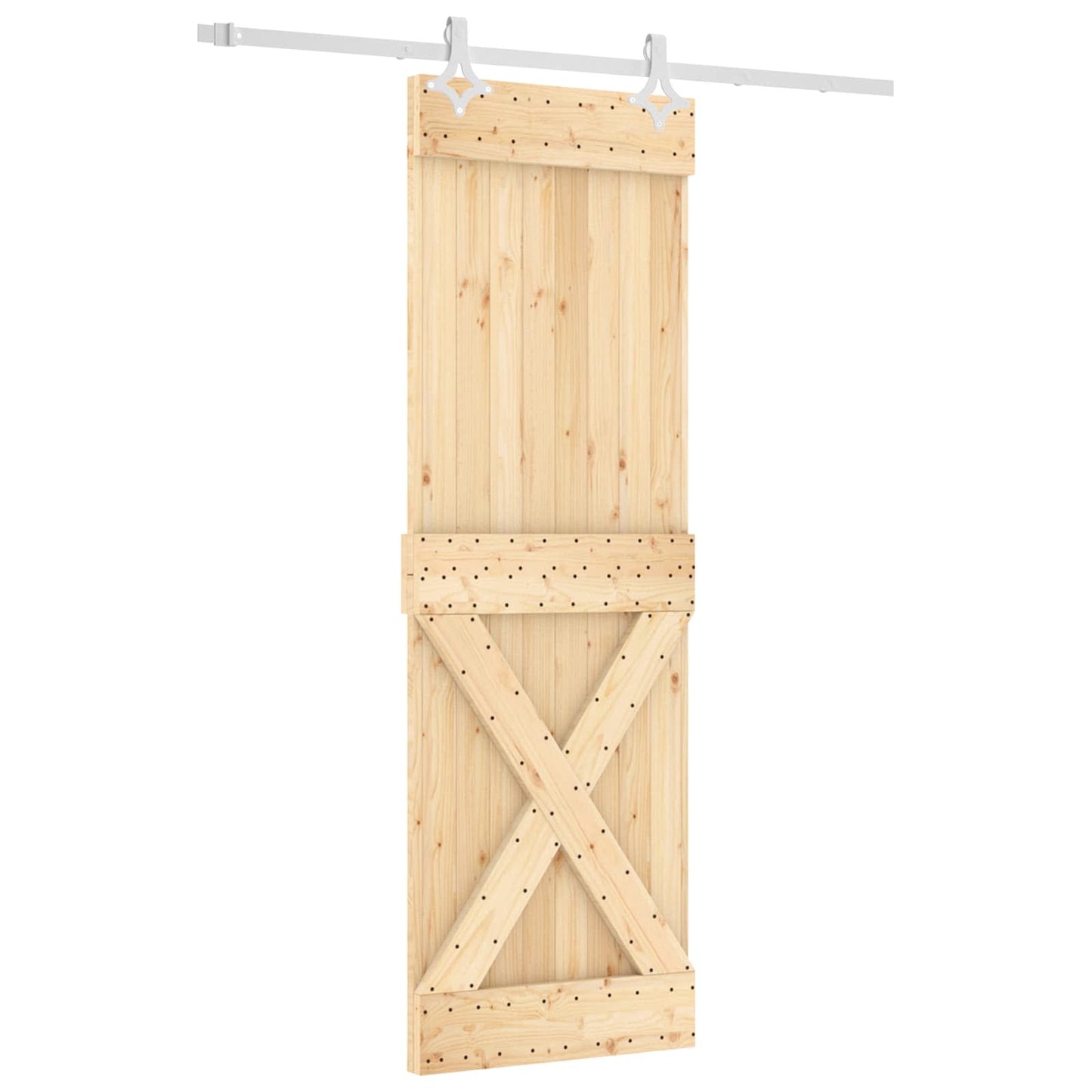 Skydedør 70 x 210 cm Massivt Fyrretræ (Ubehandlet)