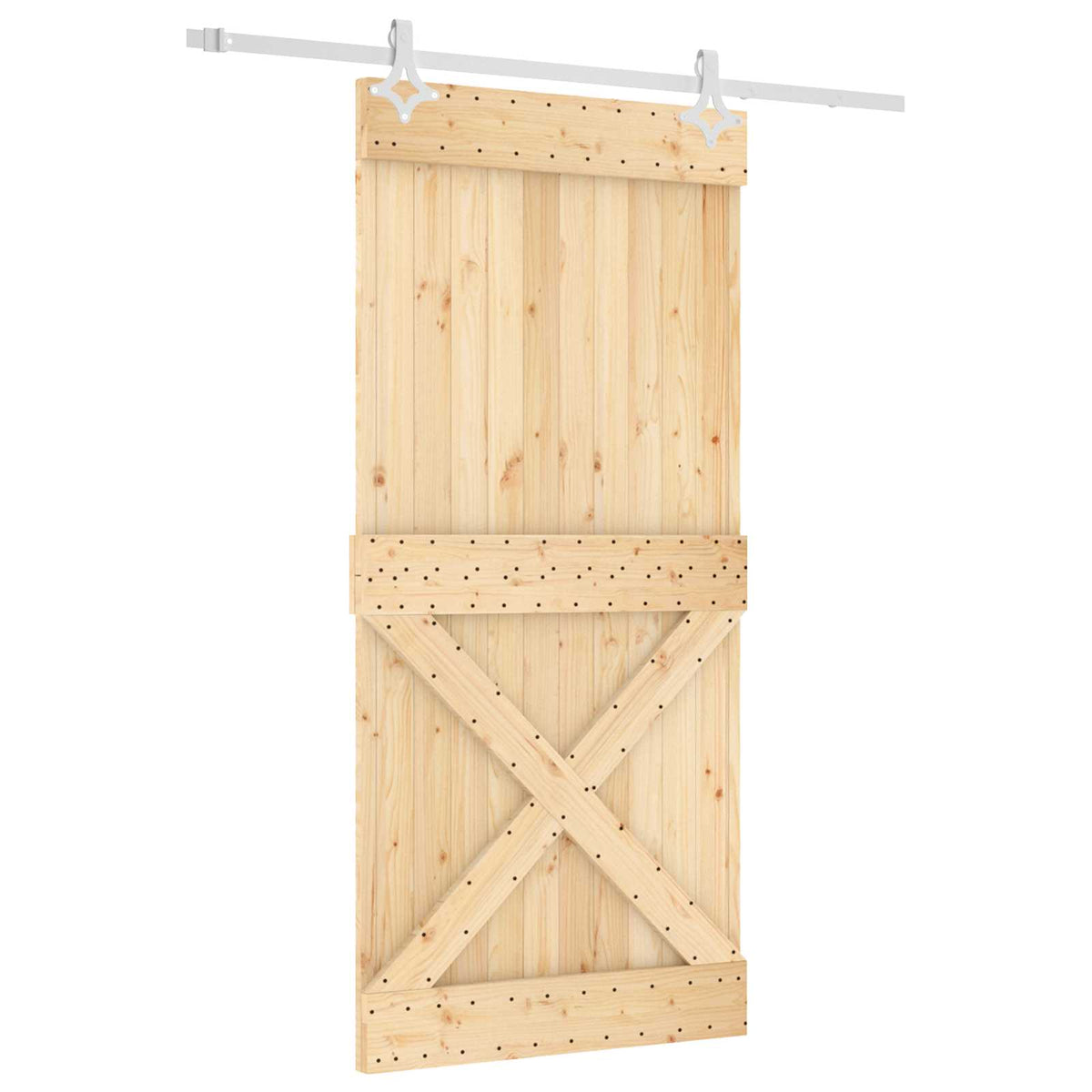 Skydedør 95 x 210 cm Massivt Fyrretræ (Ubehandlet)