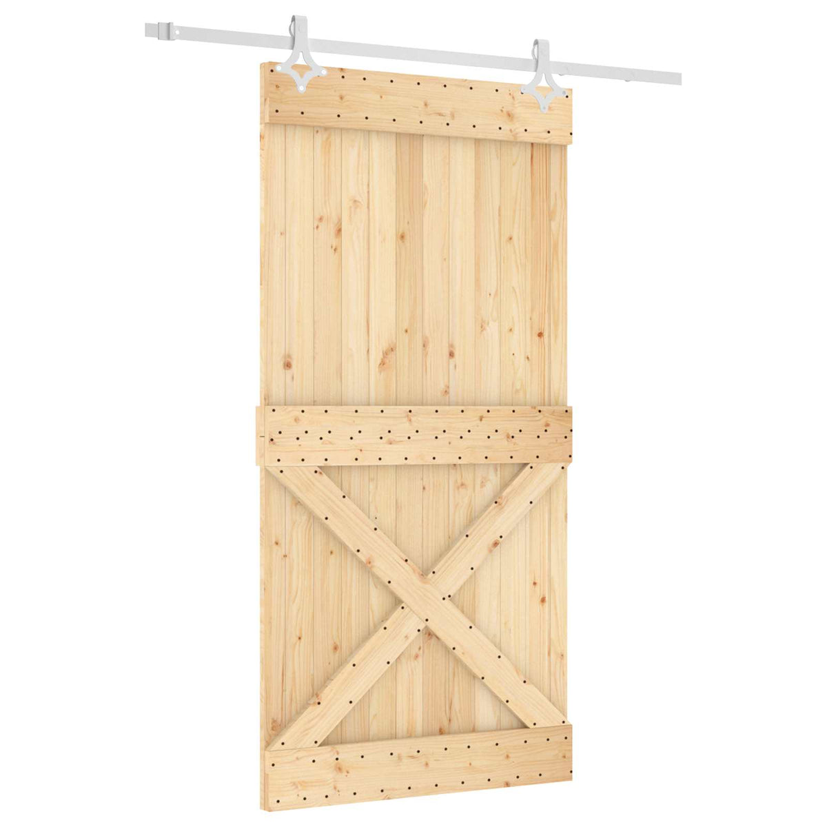 Skydedør 100 x 210 cm Massivt Fyrretræ (Ubehandlet)