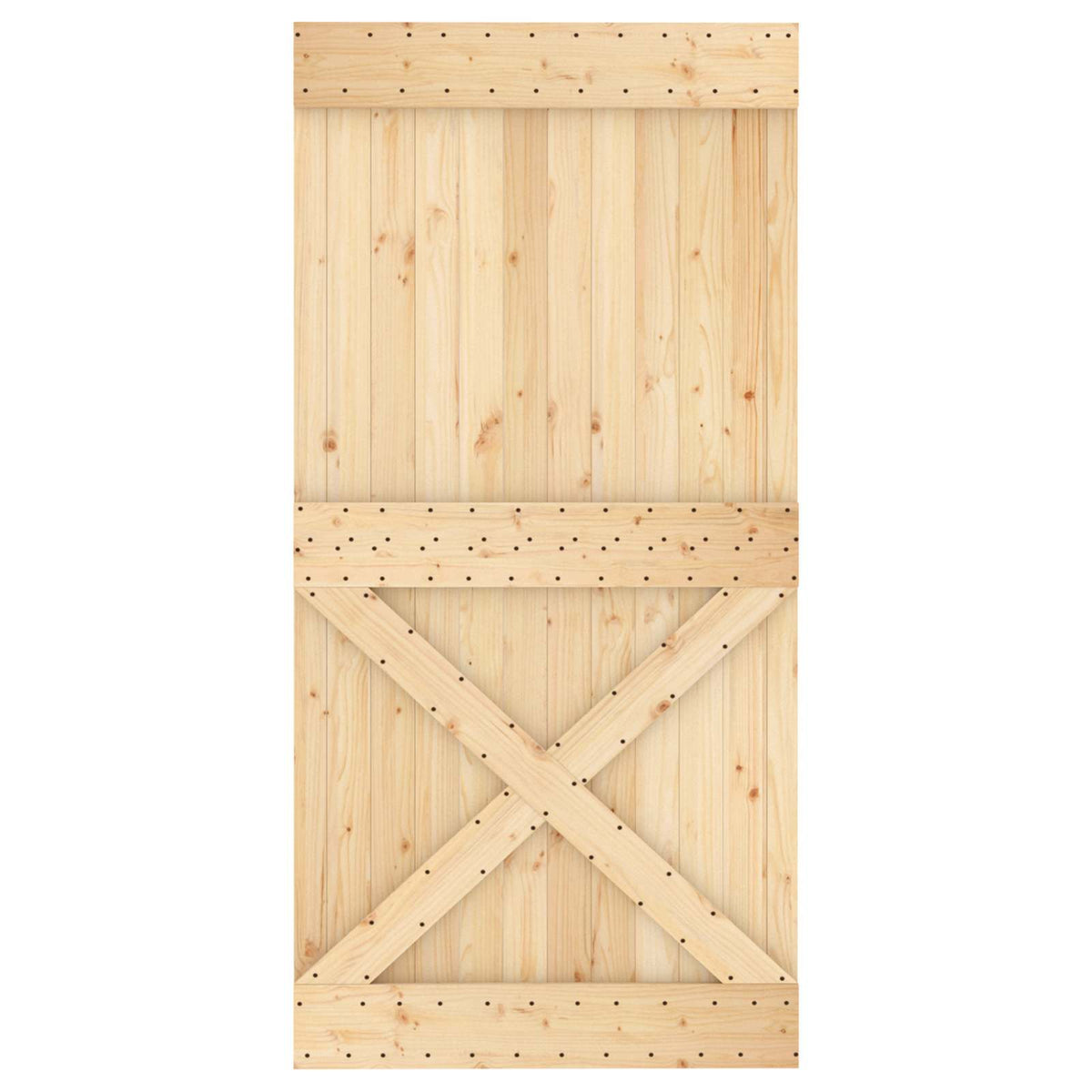 Skydedør 100 x 210 cm Massivt Fyrretræ (Ubehandlet)