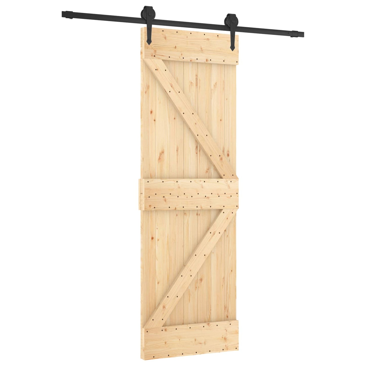 Skydedør 70 x 210 cm Massivt Fyrretræ (Ubehandlet)