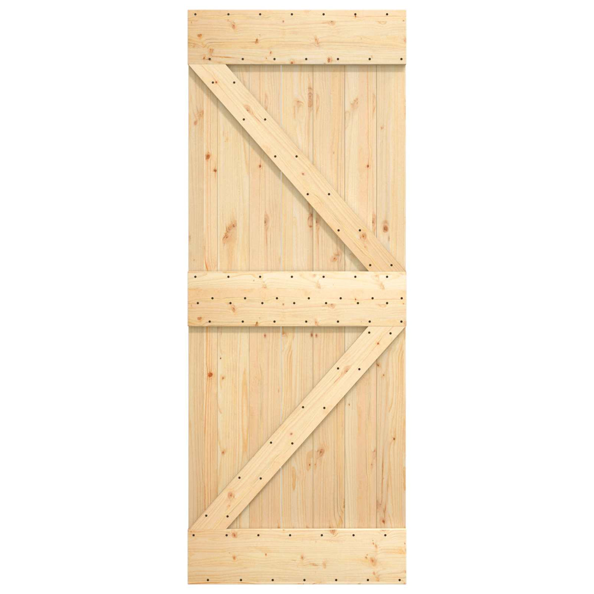 Skydedør 70 x 210 cm Massivt Fyrretræ (Ubehandlet)
