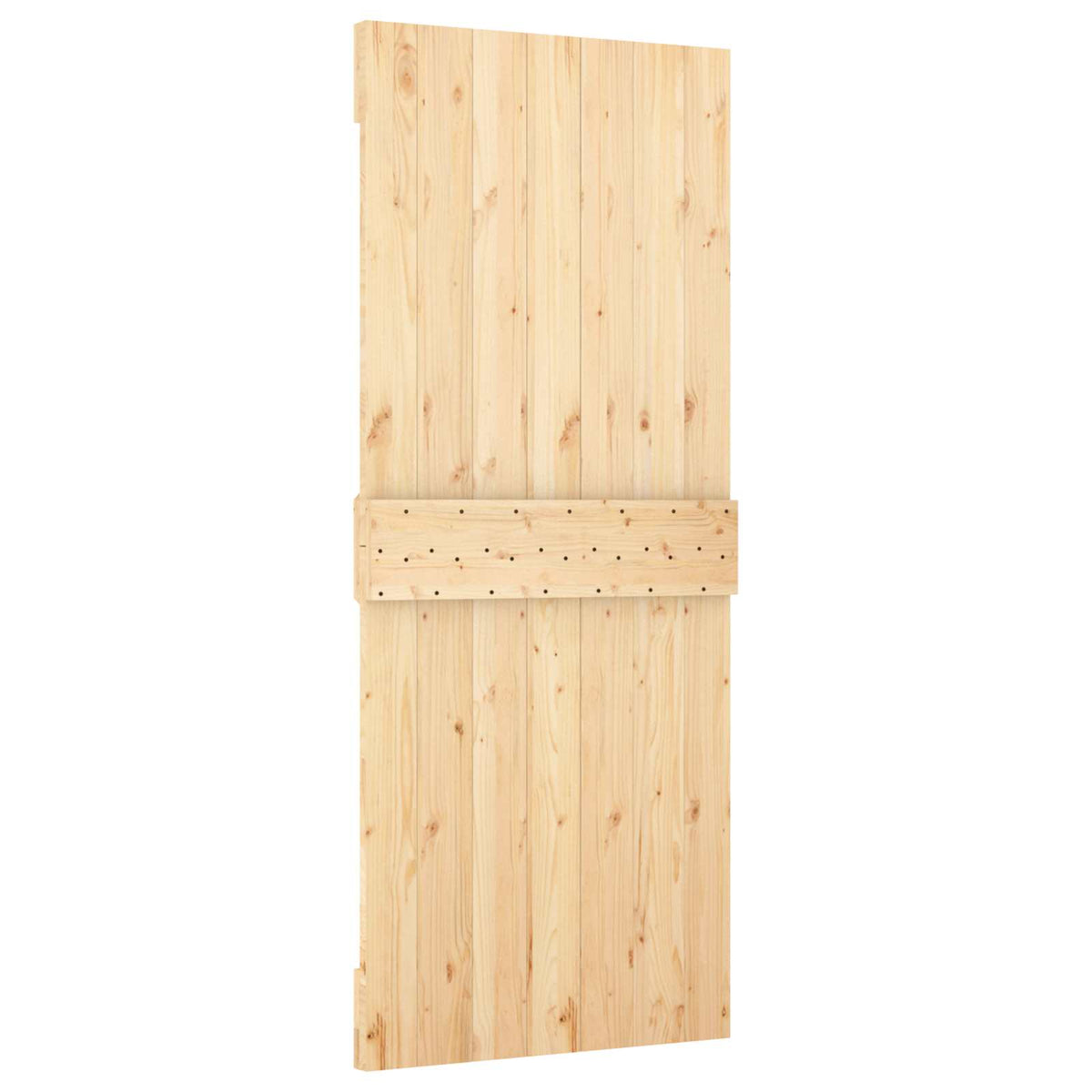 Skydedør Naturfarvet og sort 85 x 210 cm Massivt Fyrretræ