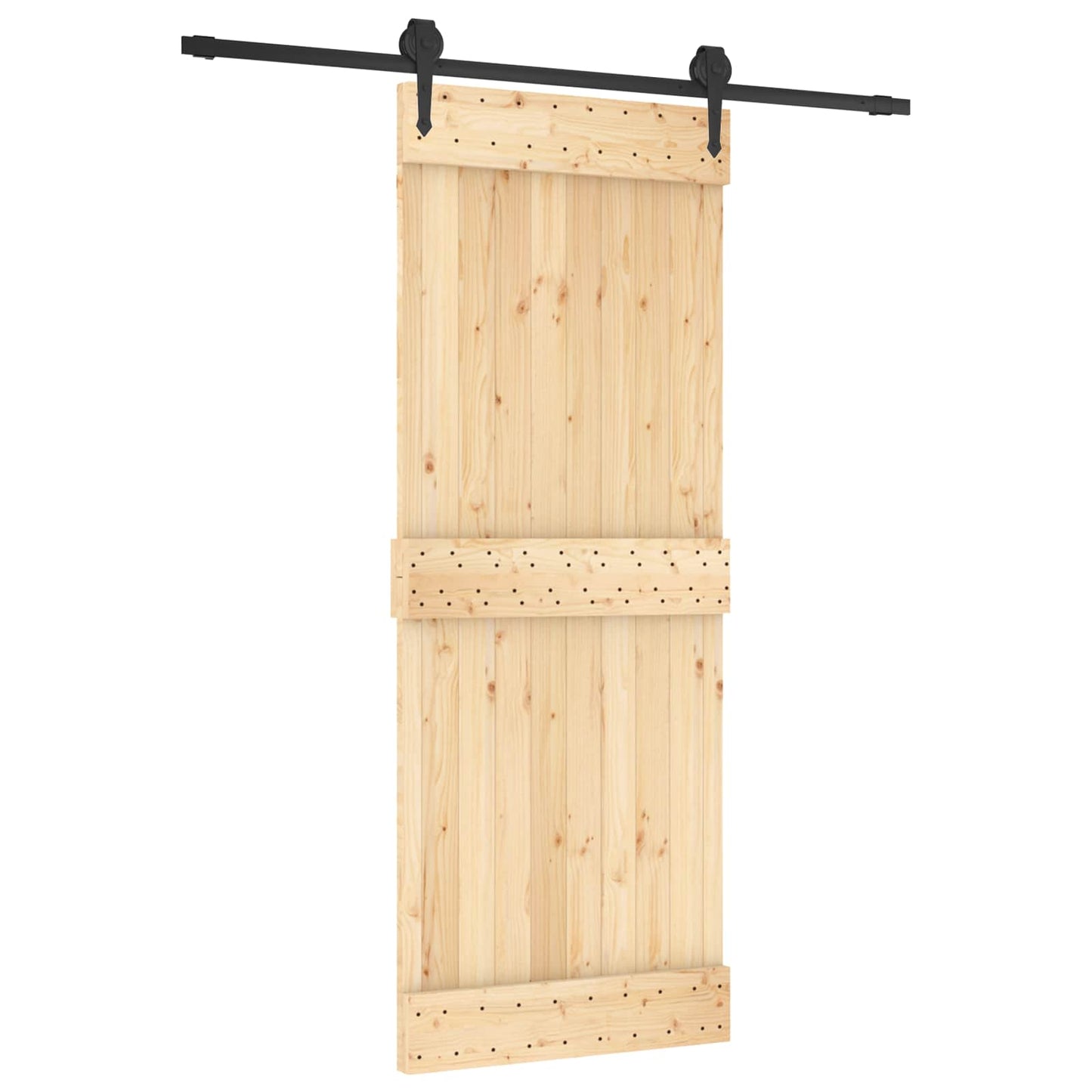 Skydedør 80 x 210 cm Massivt Fyrretræ (Ubehandlet)