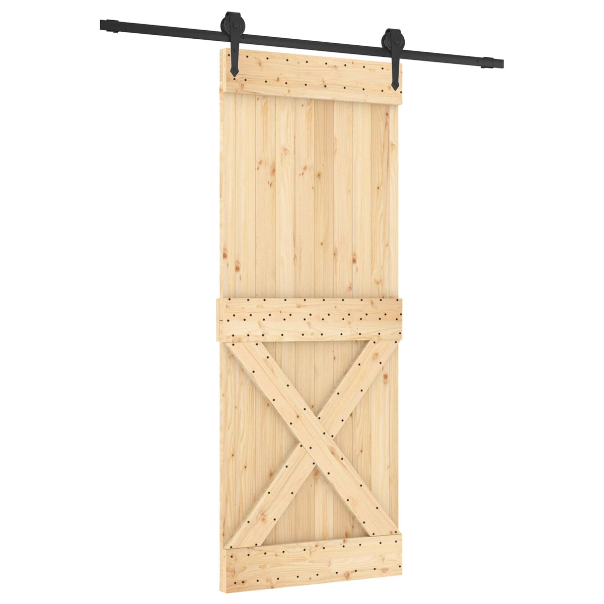 Skydedør 80 x 210 cm Massivt Fyrretræ (Ubehandlet)