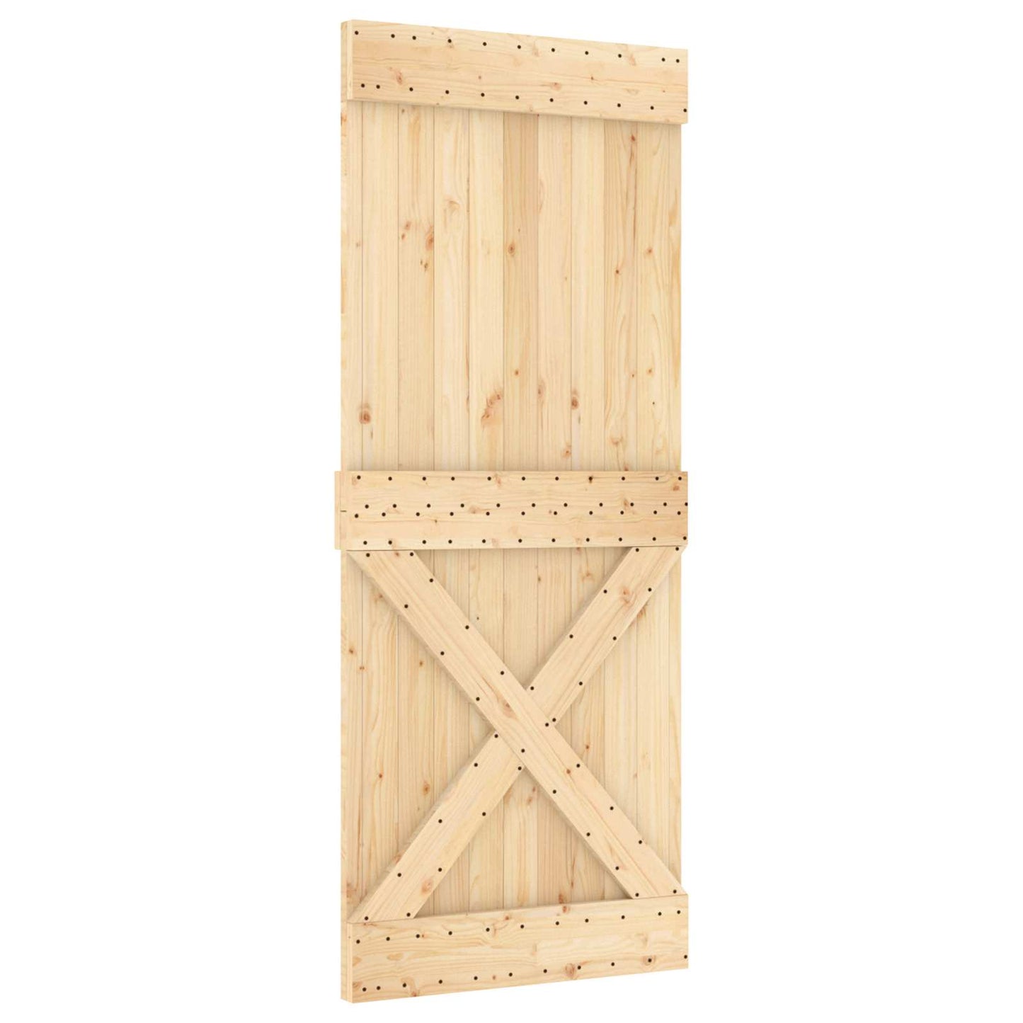 Skydedør 80 x 210 cm Massivt Fyrretræ (Ubehandlet)