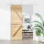 Skydedør Natur og hvid 70 x 210 cm Massivt Fyrretræ