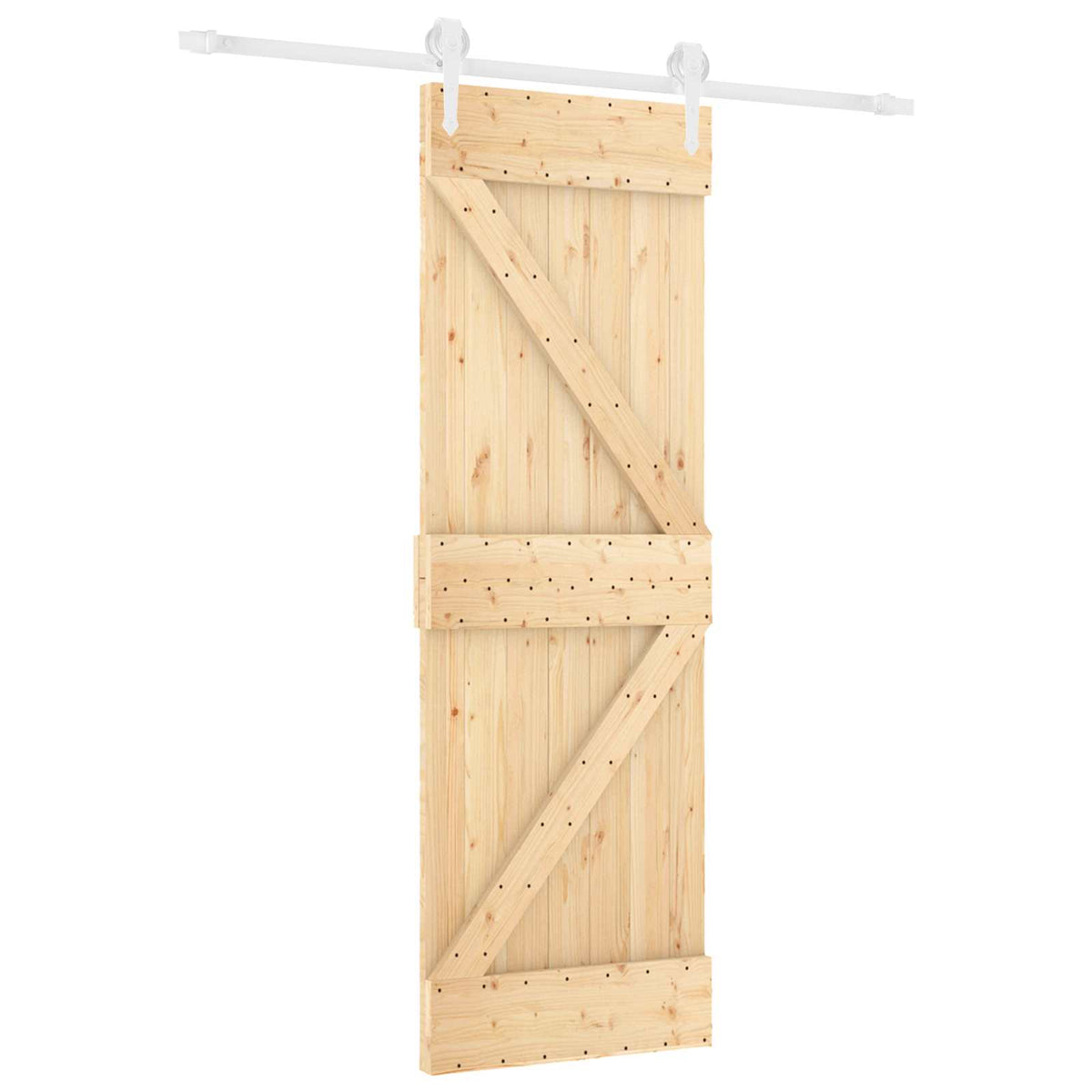 Skydedør Natur og hvid 70 x 210 cm Massivt Fyrretræ