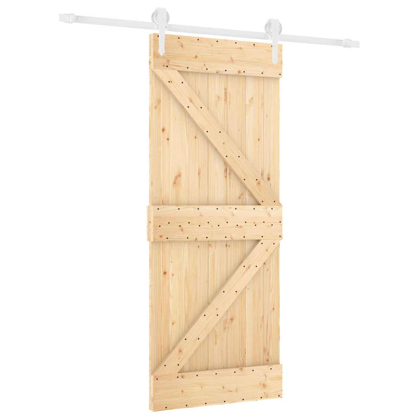 Skydedør 85 x 210 cm Massivt Fyrretræ (Ubehandlet)